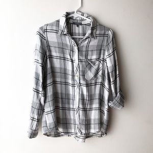 Plaid shirt with rolled sleeves